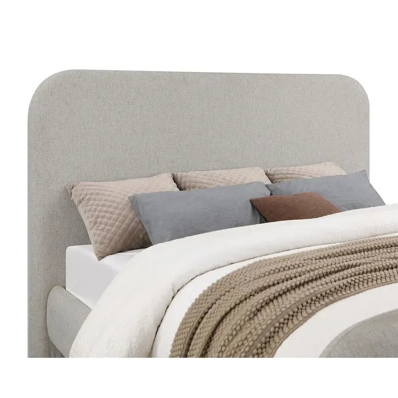 Gepolstertes Plattformbett in Grau
