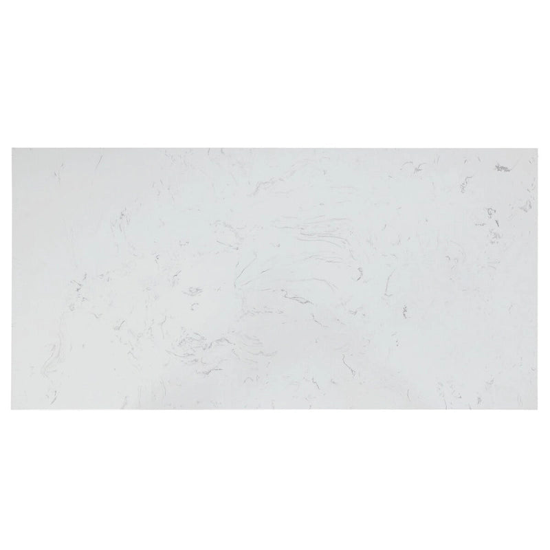 Îlot de cuisine rectangulaire blanc avec 2 tiroirs