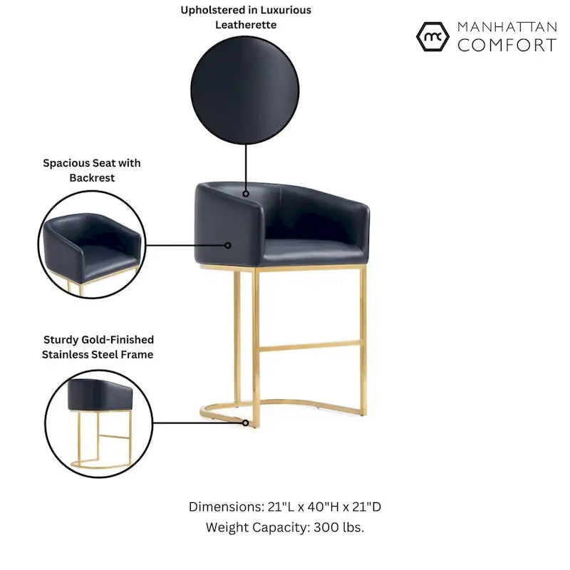 Barhocker im Mid-Century-Modern-Stil mit Kunstlederbezug