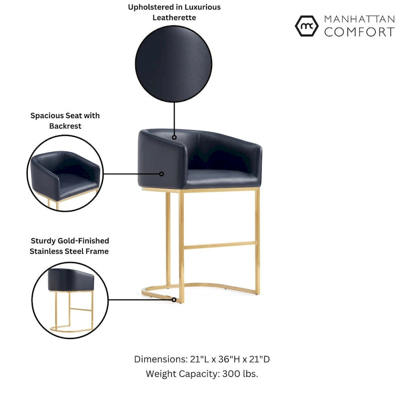 Barhocker im Mid-Century-Modern-Stil mit Kunstlederbezug