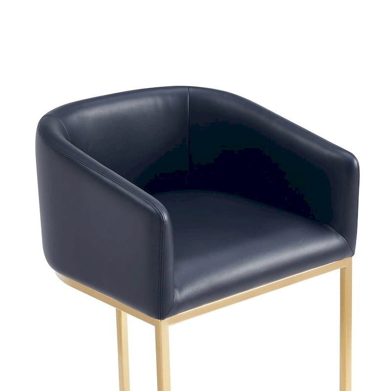 Mid-century modern faux leather upholstered bar stool
