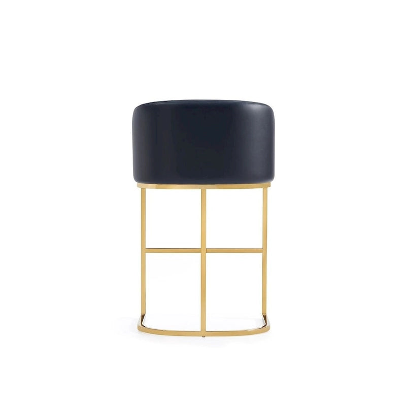 Mid-century modern faux leather upholstered bar stool