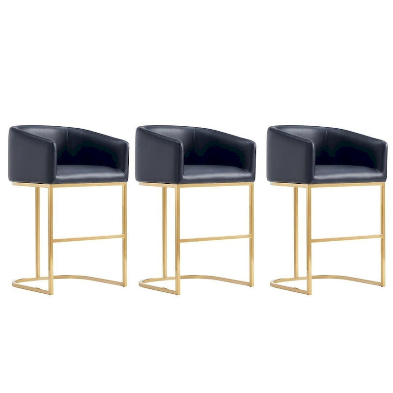 Barhocker im Mid-Century-Modern-Stil mit Kunstlederbezug