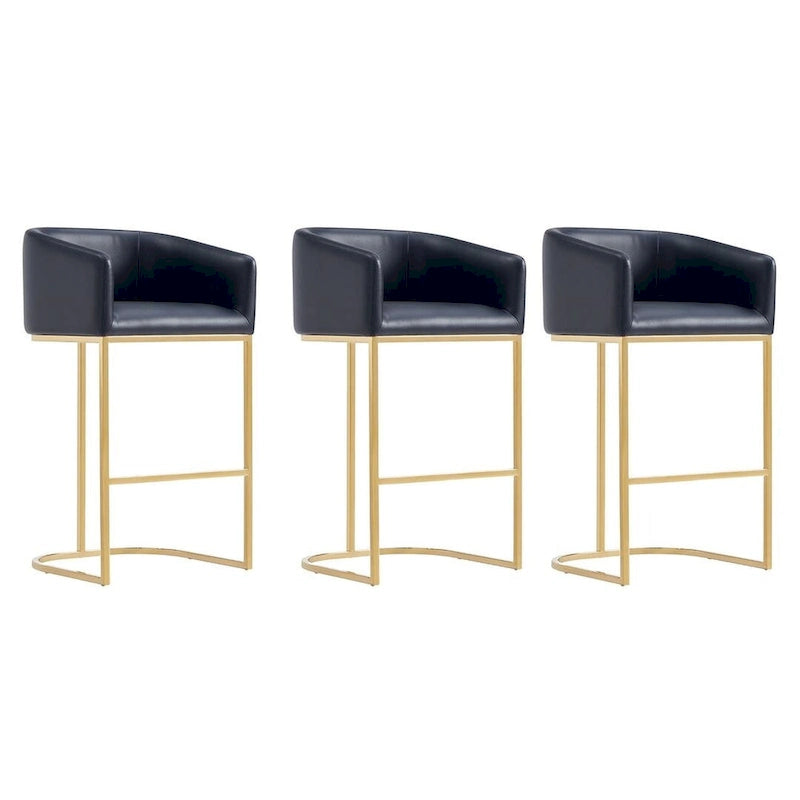 Barhocker im Mid-Century-Modern-Stil mit Kunstlederbezug