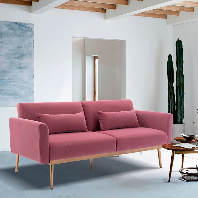 Schlafsofa mit Biscuit-Steppung und Matratze