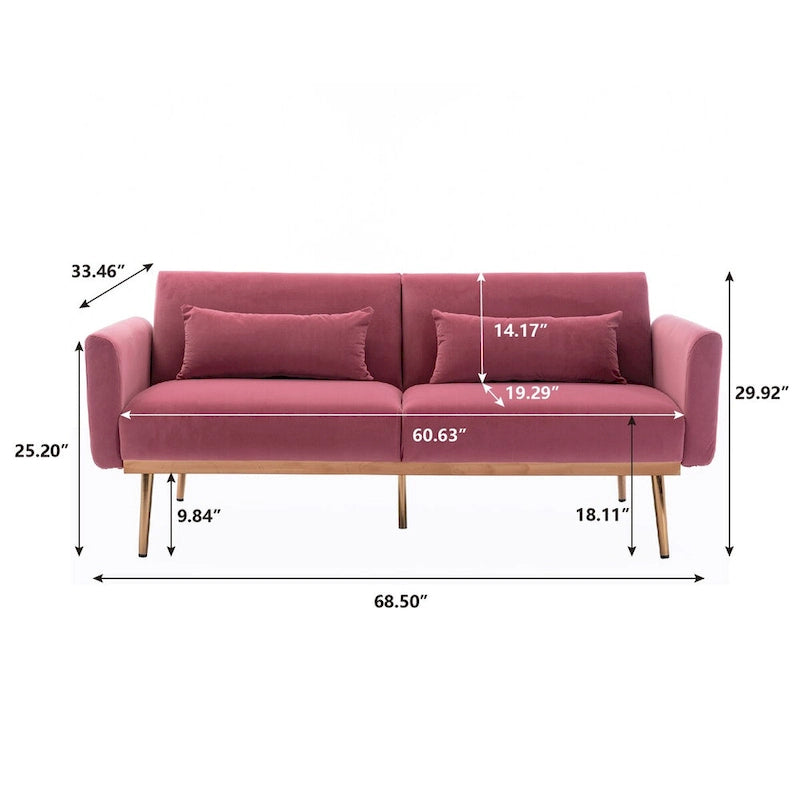 Schlafsofa mit Biscuit-Steppung und Matratze