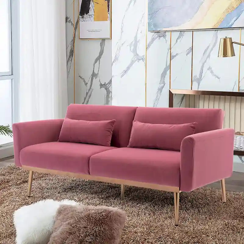 Schlafsofa mit Biscuit-Steppung und Matratze