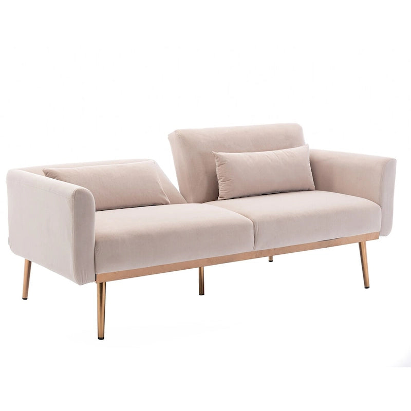 Schlafsofa mit Biscuit-Steppung und Matratze