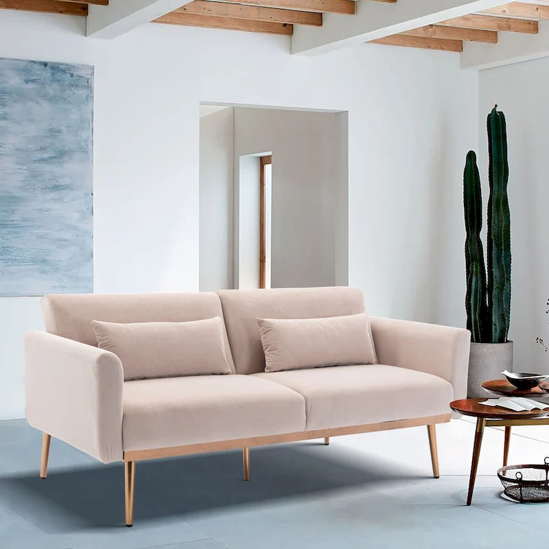 Schlafsofa mit Biscuit-Steppung und Matratze