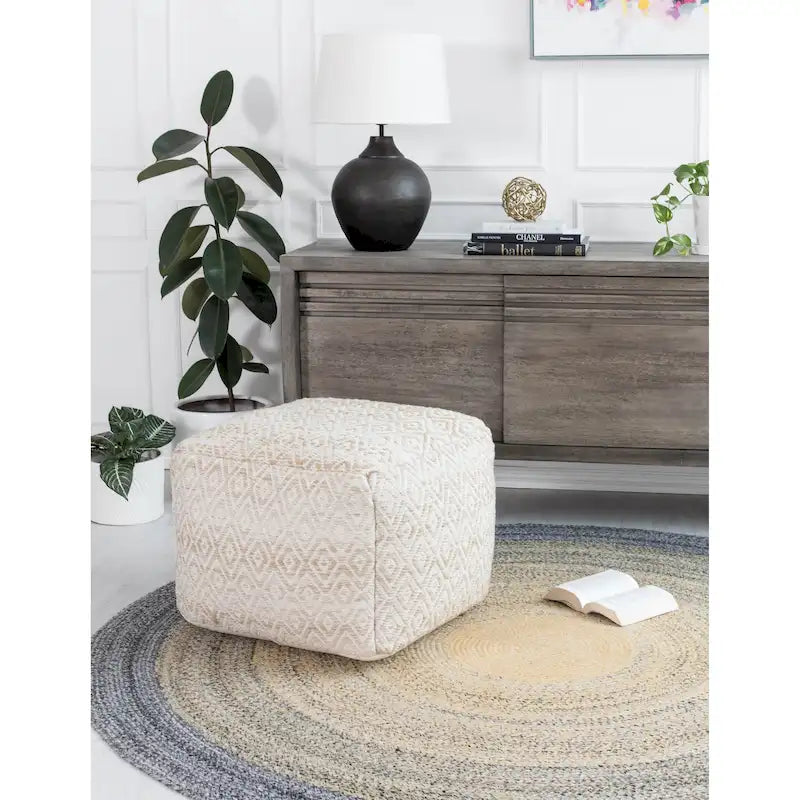 Pouf carré marron de 22 pouces - repose-pieds fait main pour salon, chambre, nurserie ou chambre d'enfant