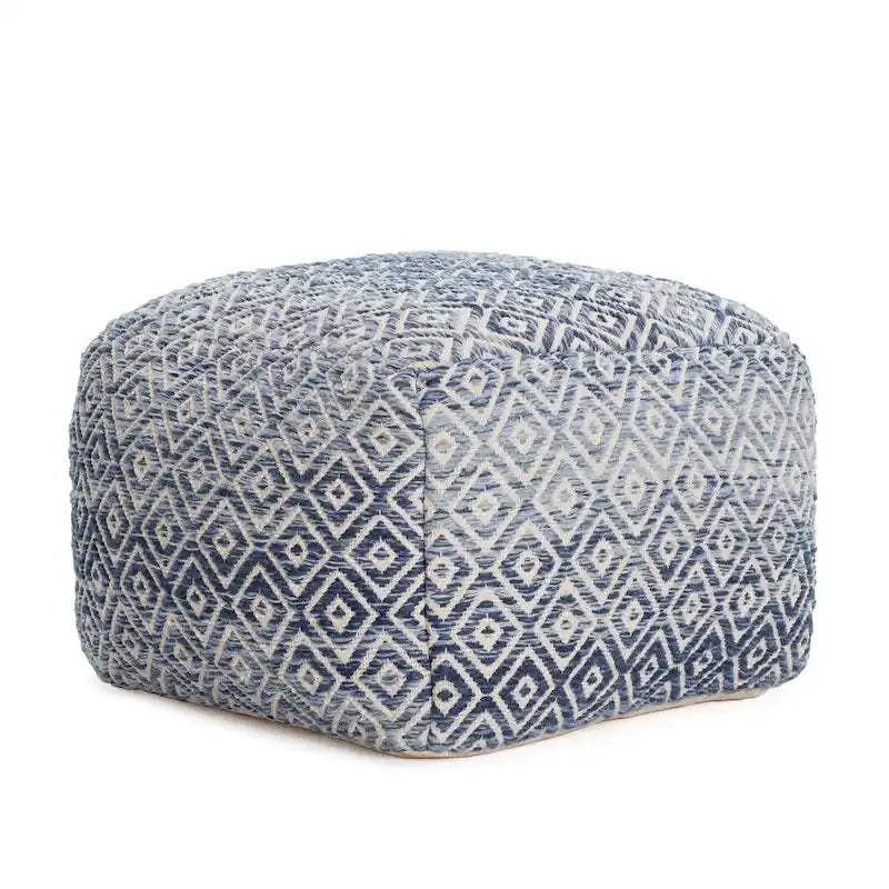Pouf carré marron de 22 pouces - repose-pieds fait main pour salon, chambre, nurserie ou chambre d'enfant