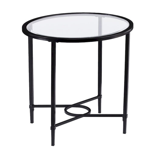 25 schwarze und transparente ovale Beistelltische - 25x21x24.75