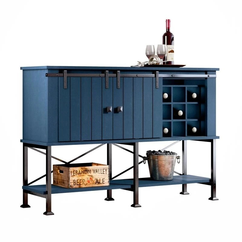 132,1 cm Weinschrank mit Scheunentor und verstellbaren Ablagen - 52 W x 38 D x 15.5 H