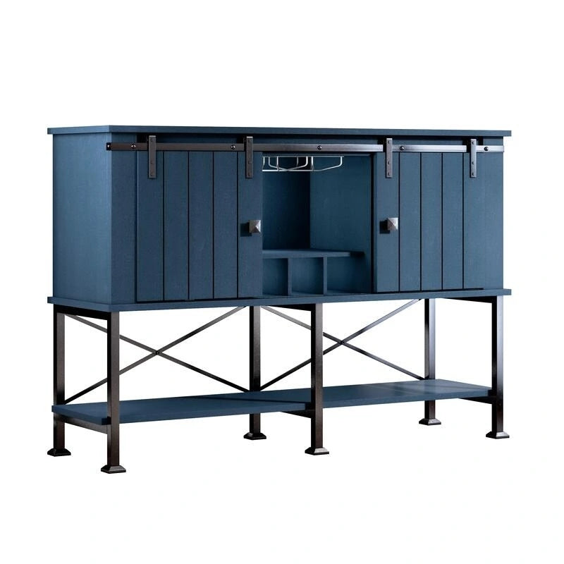 132,1 cm Weinschrank mit Scheunentor und verstellbaren Ablagen - 52 W x 38 D x 15.5 H