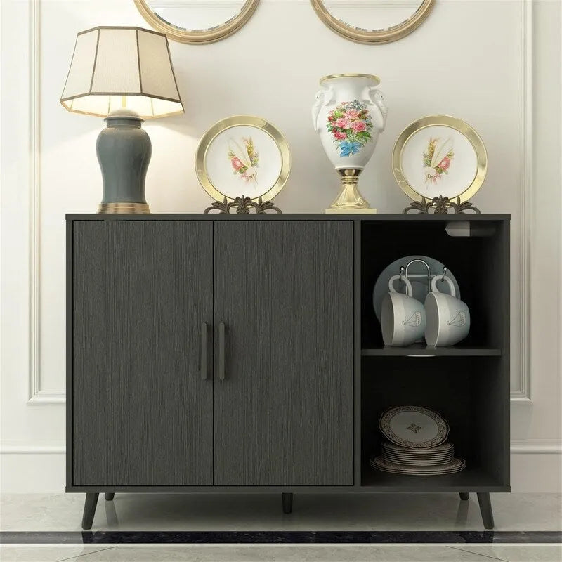 Kitchen Sideboard with 2 Door 2 Shelves - 15D x 41.7W x 32.6H