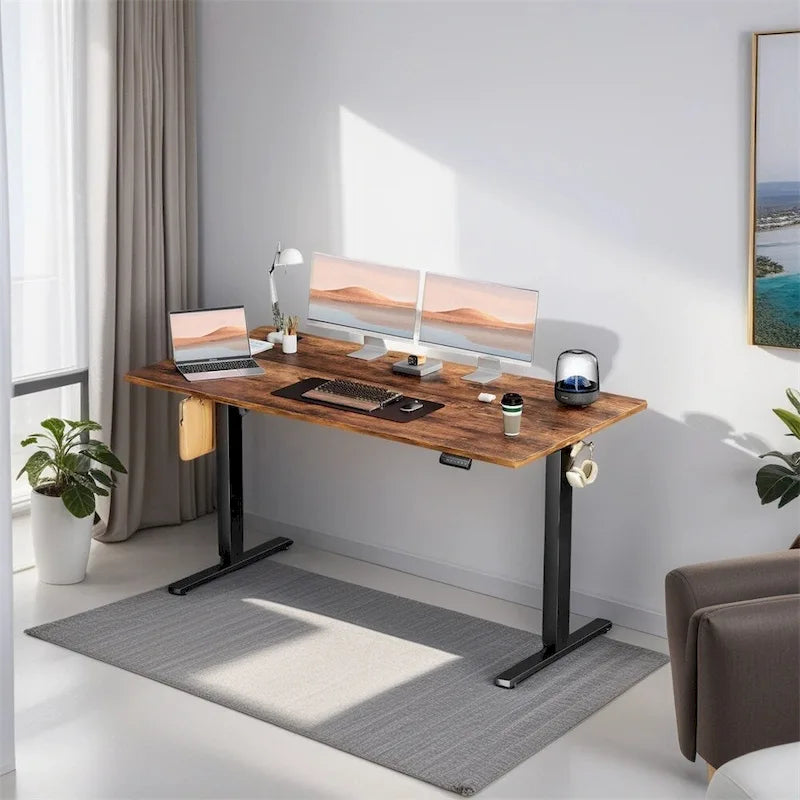 Electric Height Adjustable Standing Desk,Sit to Stand Computer Desk