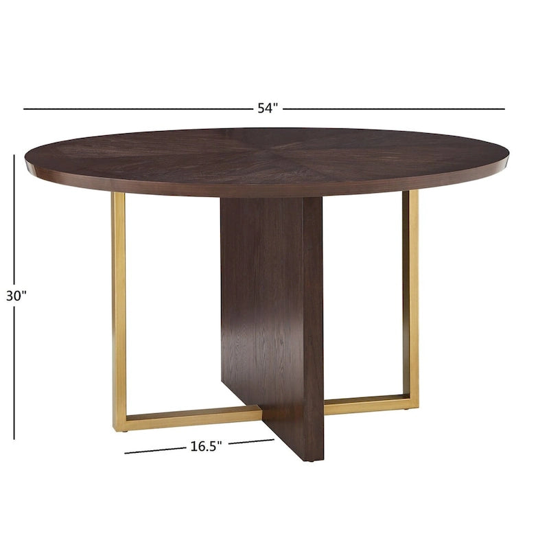 Espresso-Colored 54-Inch Round Dining Table — 54-Inch Round Dining Table