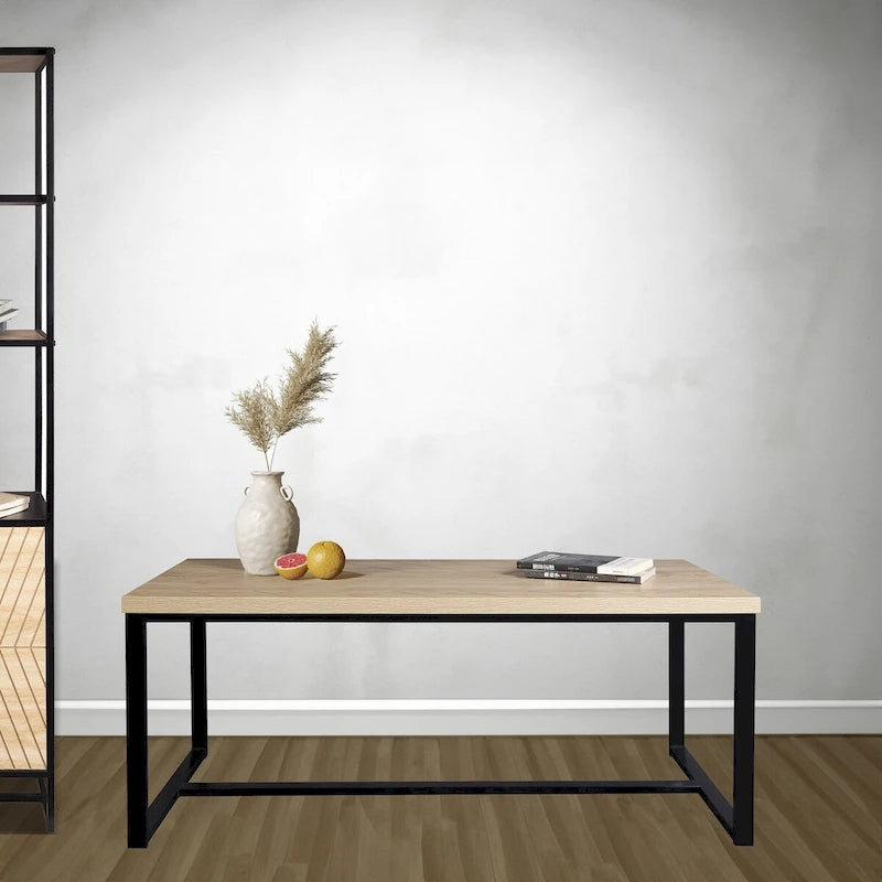 Coastal Modern Coffee Table Natural Wood Top