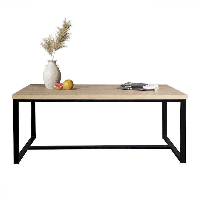 Coastal Modern Coffee Table Natural Wood Top