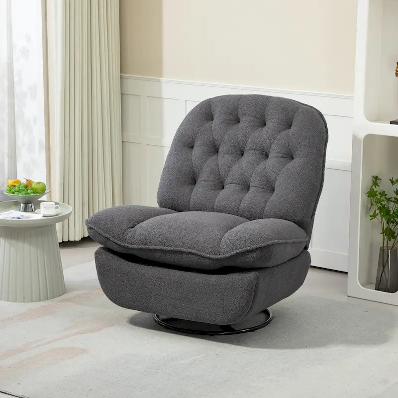 Moderner Chenille-Relaxsessel mit 360-Grad-Drehfunktion, Set aus 1
