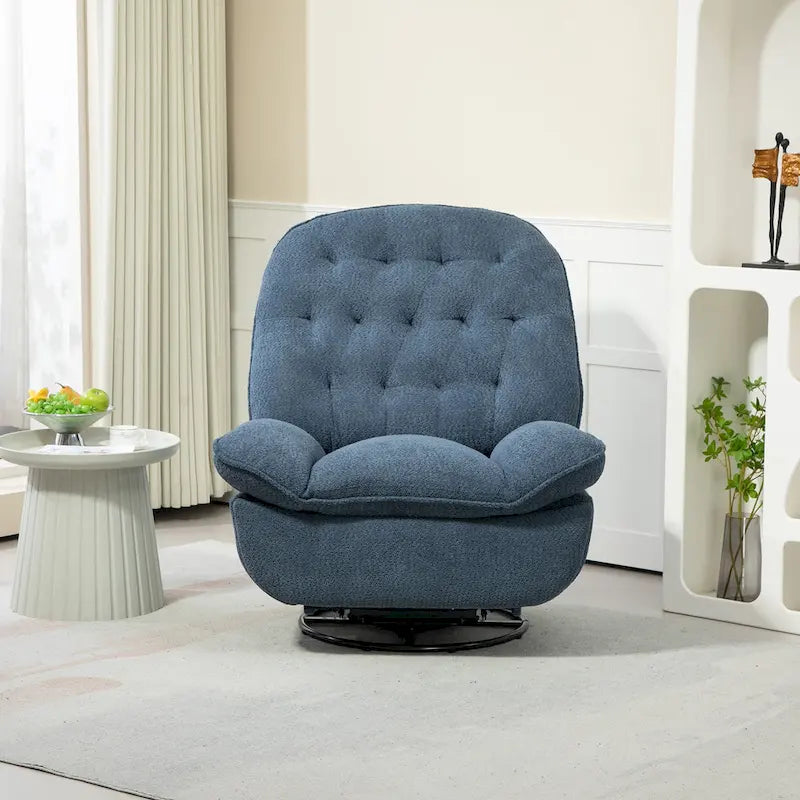 Moderner Chenille-Relaxsessel mit 360-Grad-Drehfunktion, Set aus 1