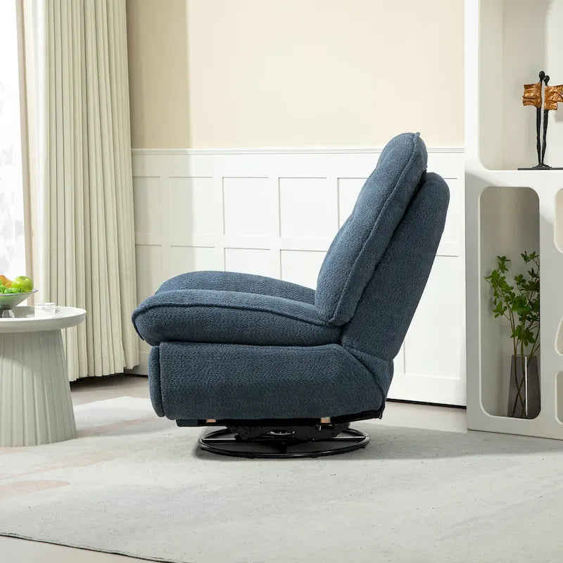 Modern Chenille 360-Degree Swivel Recliner, Set of 1