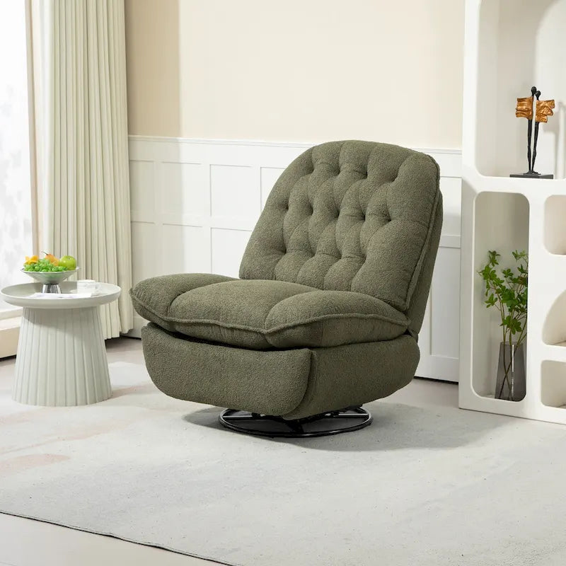 Moderner Chenille-Relaxsessel mit 360-Grad-Drehfunktion, Set aus 1