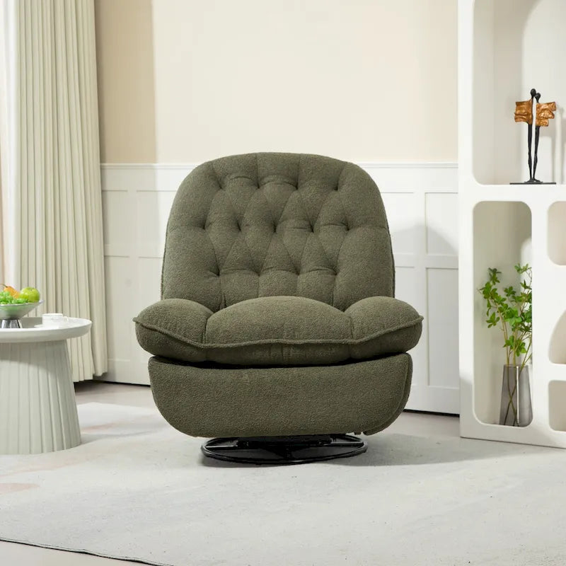 Moderner Chenille-Relaxsessel mit 360-Grad-Drehfunktion, Set aus 1