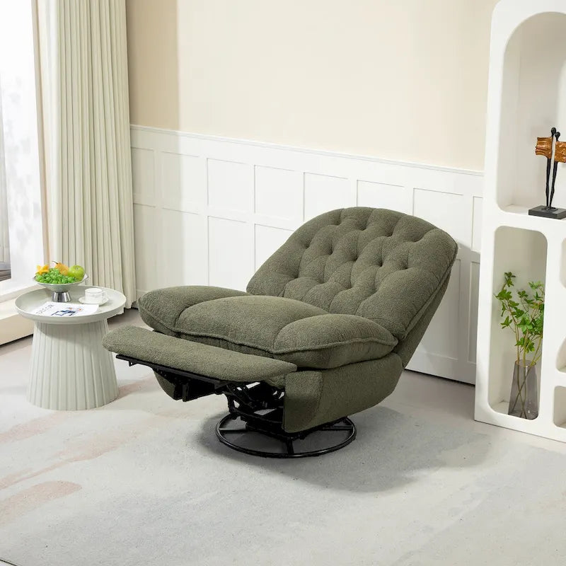 Moderner Chenille-Relaxsessel mit 360-Grad-Drehfunktion, Set aus 1