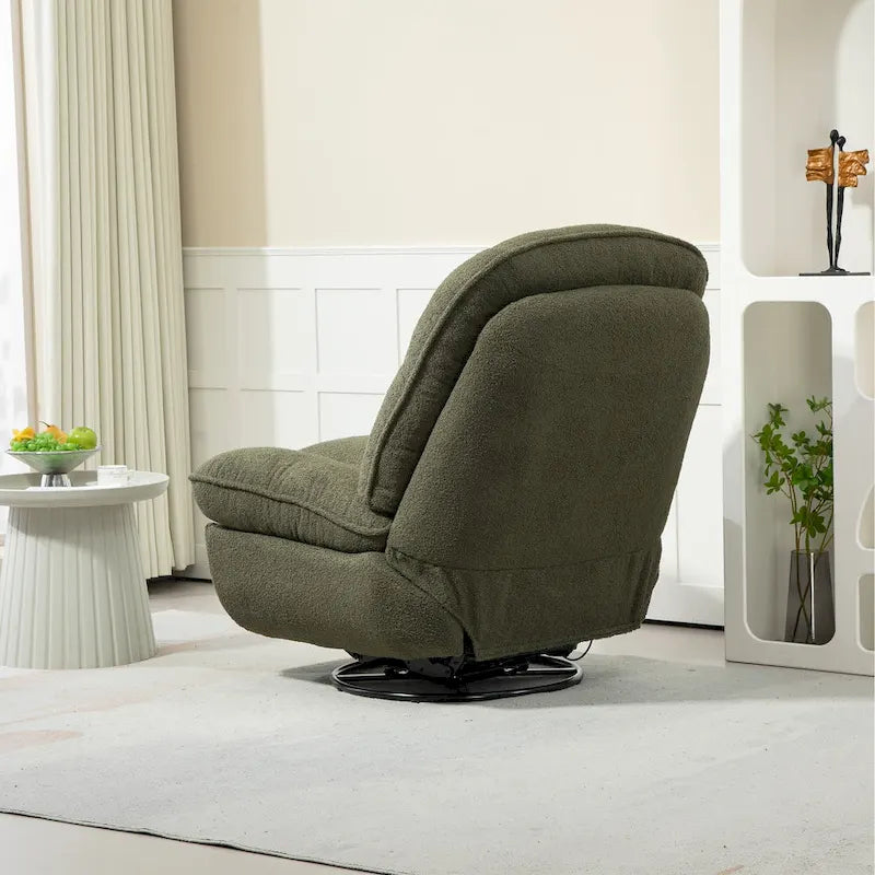 Moderner Chenille-Relaxsessel mit 360-Grad-Drehfunktion, Set aus 1