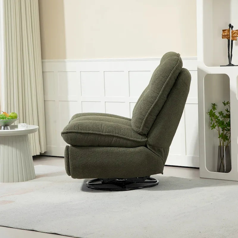 Moderner Chenille-Relaxsessel mit 360-Grad-Drehfunktion, Set aus 1