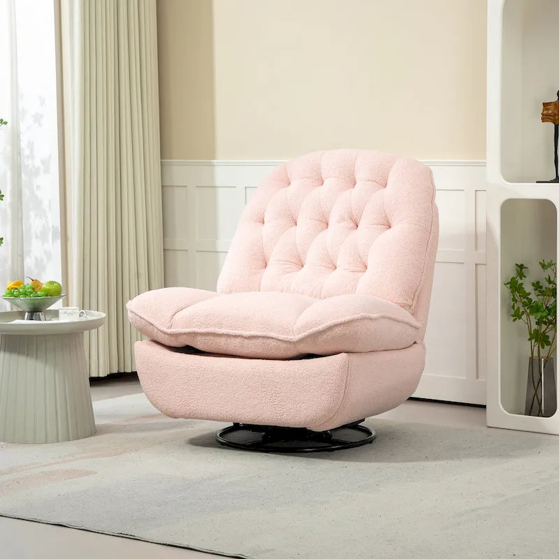 Moderner Chenille-Relaxsessel mit 360-Grad-Drehfunktion, Set aus 1
