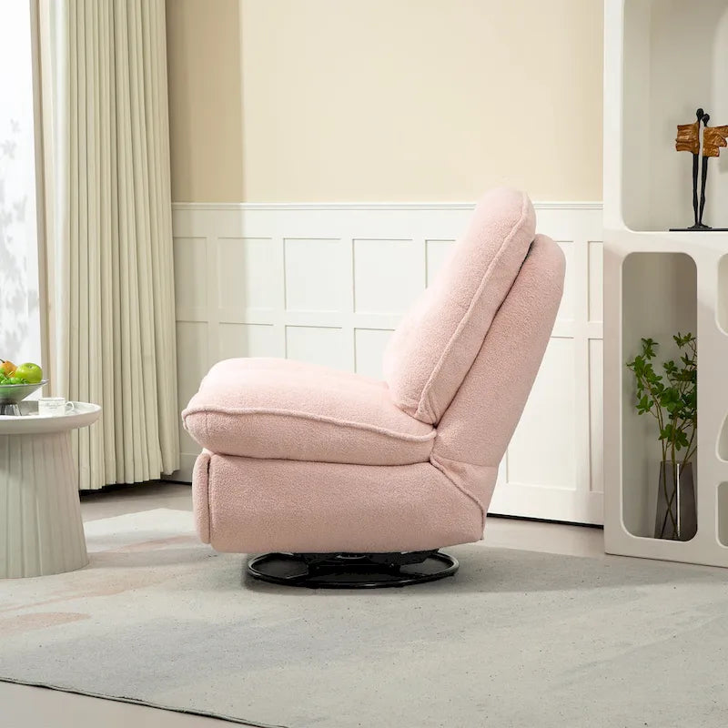 Moderner Chenille-Relaxsessel mit 360-Grad-Drehfunktion, Set aus 1