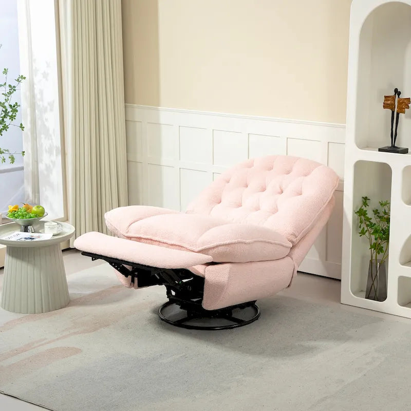 Moderner Chenille-Relaxsessel mit 360-Grad-Drehfunktion, Set aus 1